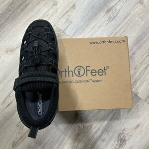 Orthofeet Men's Black Sandals